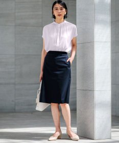 23区 S 【洗える】バックサテンアムンゼン パール釦 ブラウス