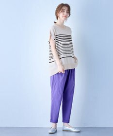 ANY L 【洗濯機可/接触冷感/UVカット/アンチピリング】フレンチスリーブニットプルオーバー