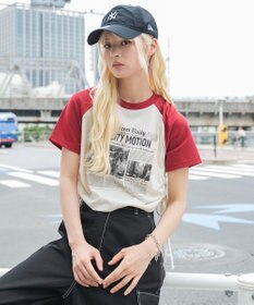 WEGO グラフィックサイドリボンドロストショートT