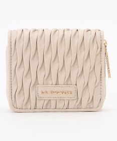 LA BAGAGERIE シープレザープリーツ加工二つ折り財布