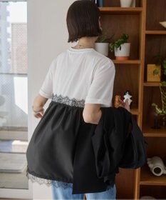 WEGO 【ANGIE VINTAGE】サテンレースドッキングレイヤードトップス