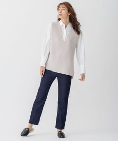 自由区 【洗える】コットンストレッチホールガーメント ベスト