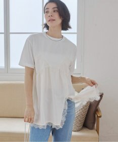 WEGO 【ANGIE VINTAGE】サテンレースドッキングレイヤードトップス