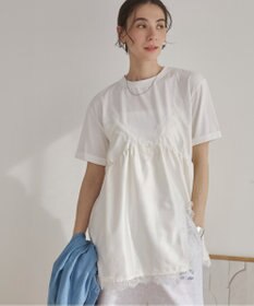 WEGO 【ANGIE VINTAGE】サテンレースドッキングレイヤードトップス