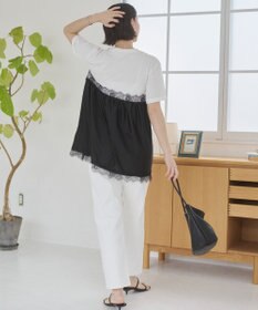 WEGO 【ANGIE VINTAGE】サテンレースドッキングレイヤードトップス