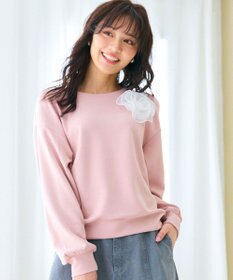 Feroux 【洗える】ローズコサージュ ダンボールプルオーバー