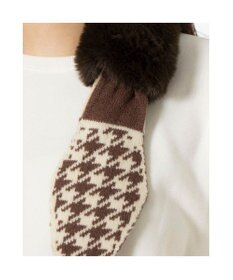 UNBILLION カシュネ cache nez / ニットリボンフェイクファーマフラー