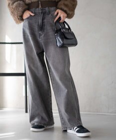 WEGO サイドラインワイドデニムパンツ