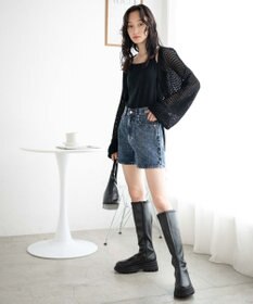 WEGO デニム台形ショートパンツ