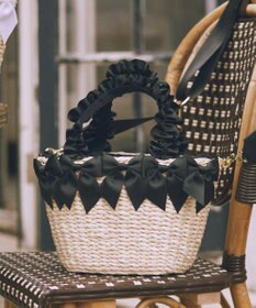 Maison de FLEUR 【2Way】フリルハンドルメイズリボン2Wayカゴバッグ