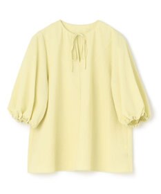 UNFILO 【洗える】シアーサッカーボリュームスリーブブラウス