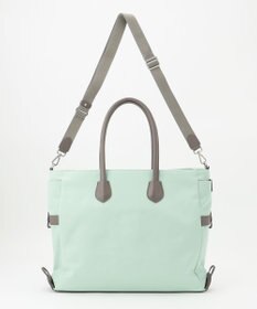 Y'SACCS ナイロン×リサイクルレザー　ホック2WAYトート　Mサイズ