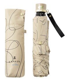 MOONBAT 【新色追加】ランバン オン ブルー 折りたたみ傘 フラワー柄サテンジャガードプリント 簡単開閉