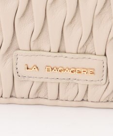 LA BAGAGERIE シープレザープリーツ加工二つ折り財布