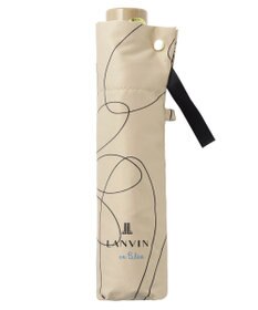 MOONBAT 【新色追加】ランバン オン ブルー 折りたたみ傘 フラワー柄サテンジャガードプリント 簡単開閉