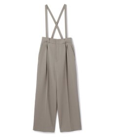 uncrave 【防しわ・UVカット・洗濯機洗い可】バルキーツイル ワイドパンツ(サスペンダー付き)（uncrave STANDARD）