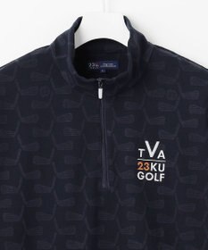 23区GOLF 【MEN】【吸湿発熱】クラブ柄 ハーフジップ