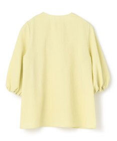 UNFILO 【洗える】シアーサッカーボリュームスリーブブラウス