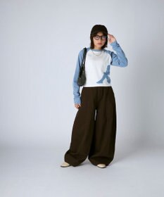 OP／FILA 【Kappa】ショート丈 シルエットロゴ ラグランロンT