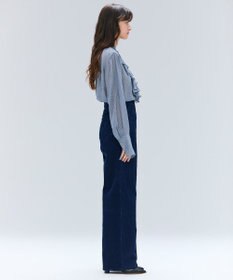 BEIGE， CALLERRY / シルク混ドットラッフルブラウス