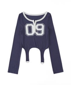 WEGO ナンバリングガーターリブトップス