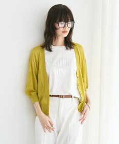 YECCA VECCA シアーニットVネックカーディガン