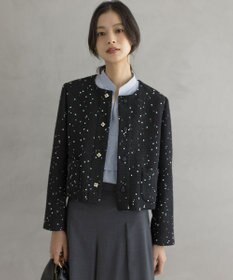 組曲 S フラワースパンコール ツイードジャケット