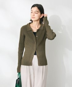 CRAFT STANDARD BOUTIQUE 襟付きニットコンパクトカーディガン