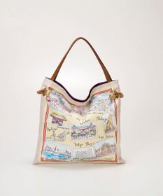 TOPKAPI 【TREASURE TOPKAPI】マイルドサテン スカーフ柄 トートバッグ スーベニアプリント