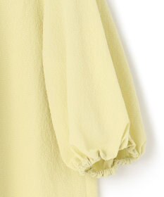 UNFILO 【洗える】シアーサッカーボリュームスリーブブラウス