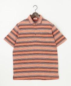 JOSEPH ABBOUD 【キングサイズ・吸水速乾】リネンマルチボーダー ポロシャツ