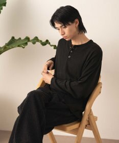 WEGO リングドットヘンリーネックプルオーバー