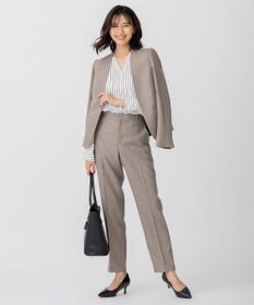 23区 S バックサテンアムンゼン ストライプ プリント ブラウス