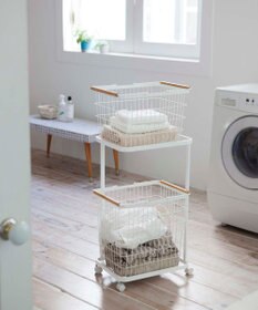 tower ランドリーワゴン+バスケット トスカ ホワイト