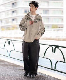 WEGO ジャガードグラフィックニットZIPパーカー