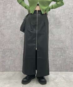 WEGO FレザーWZIPロングスカート