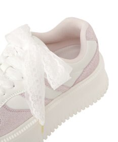 Maison de FLEUR レースリボン厚底スニーカー