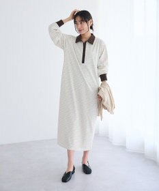 CRAFT STANDARD BOUTIQUE ポロ衿ボーダーワンピース