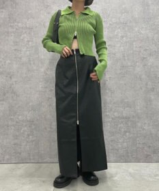 WEGO FレザーWZIPロングスカート