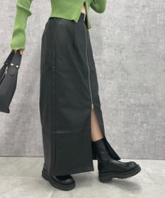 WEGO FレザーWZIPロングスカート