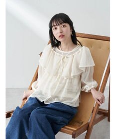 earth music&ecology マルチｗａｙカラーメッシュブラウス