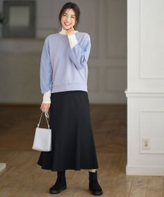 ANY L 【洗濯機可】チュールコンビダンボールプルオーバー