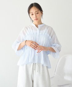 earth music&ecology シャーリングストライプシャツ