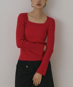 GRACE CONTINENTAL ハイゲージリブニットトップ