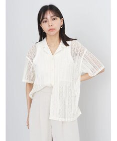 earth music&ecology フラワーレースシャツ