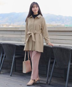 Tiaclasse ステンカラーフレアミドルコート