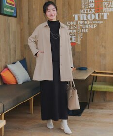 Tiaclasse ステンカラーフレアミドルコート