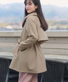 Tiaclasse ステンカラーフレアミドルコート