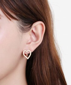TOCCA WISH IN HEART EARRINGS イヤリング ローズ系