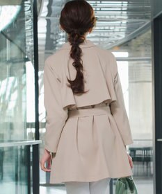 Tiaclasse ステンカラーフレアミドルコート